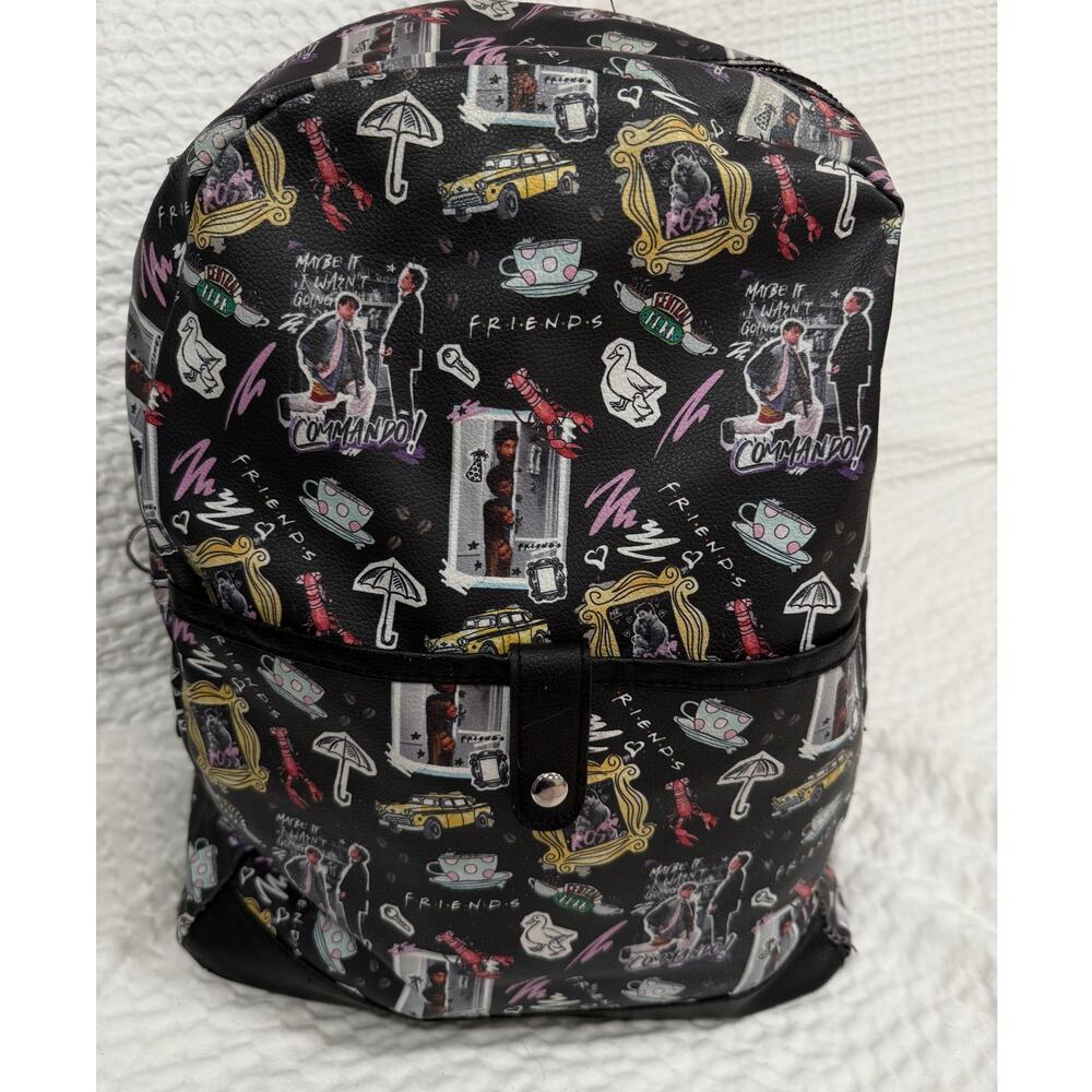 Friends Central Perk TV Series Faux Leather Backpack Black Fast Forward 15in Bag